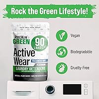 Vista 132 de Rockin' Green Detergente para ropa sucia, a base de plantas, detergente en polvo natural para ropa, vegano y biodegradable, seguro para pieles