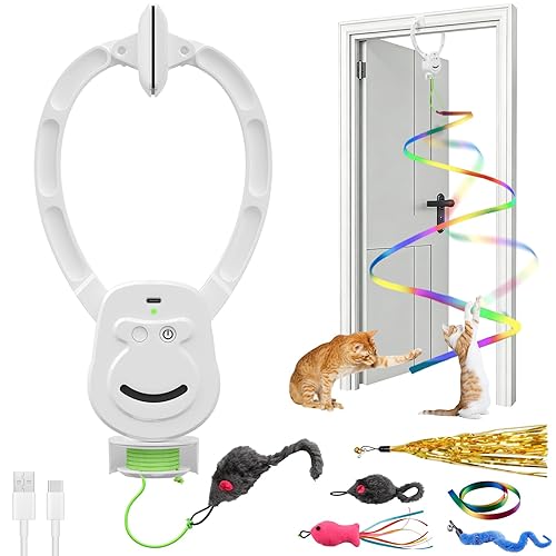 Automatic Hanging Interactive Cat Toy for Indoor Cats,Clip-On Doorway Cat