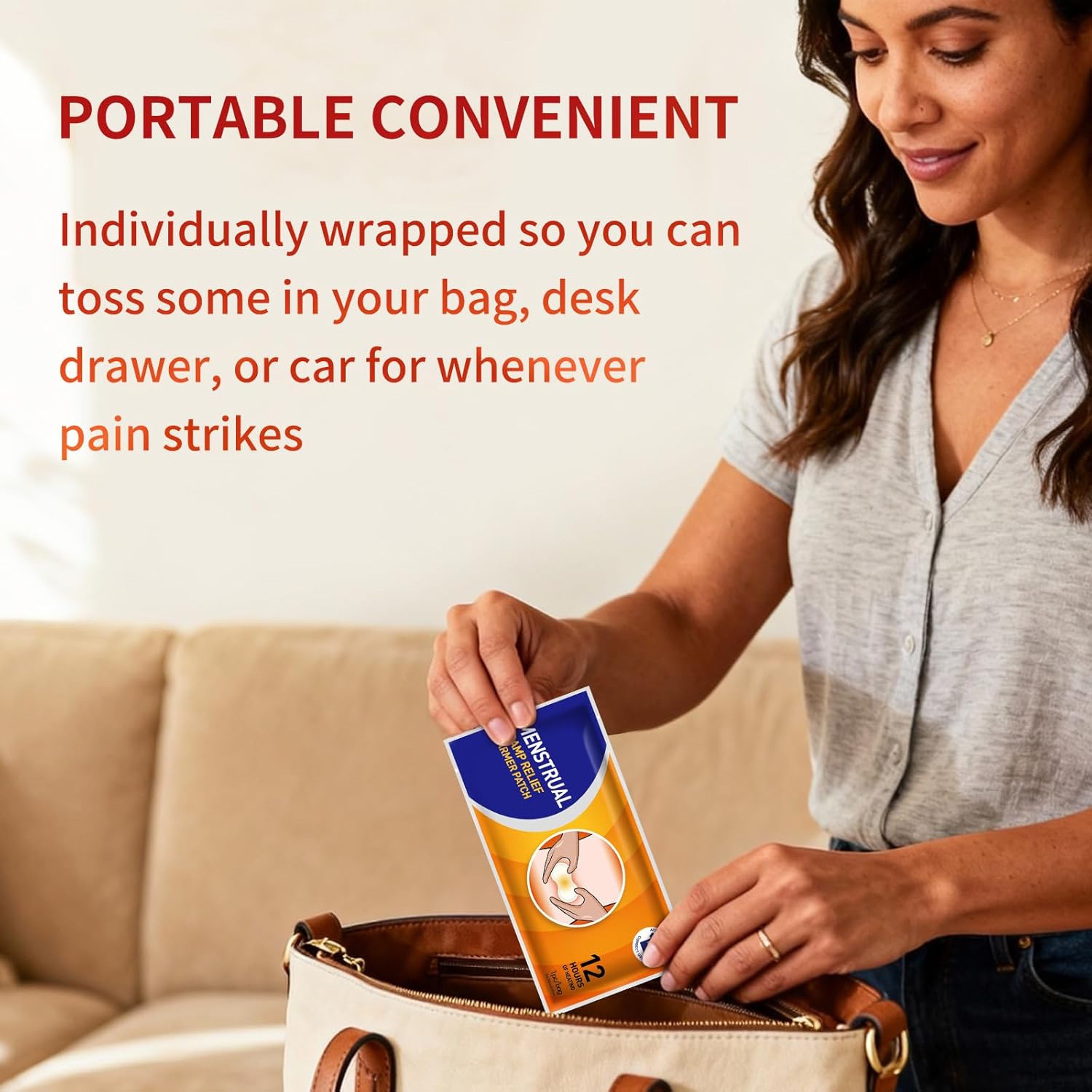 Menstrual Heating Patches - 6 Count Heat Patches for Menstrual Cramps - Portable Adhesive Heat Patches for Cramps and Backache Relief Travel Essentials for Women - Image 7