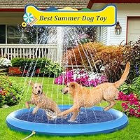 Vista 2 de Raxurt Juguetes de agua para perros, almohadilla antideslizante para salpicaduras para perros, almohadilla de rociadores gruesa y duradera para Azul