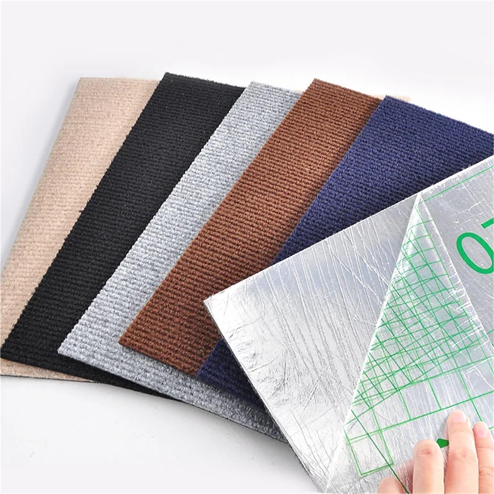 Teppichfliesen Selbstliegend 20 Stück Teppich 30x30cm, farbig gesteppt, selbstklebend, rutschfest, for Wohnzimmer, Couchtisch, Büro oder als Bodenmatte.(Dark Blue,20pcs)