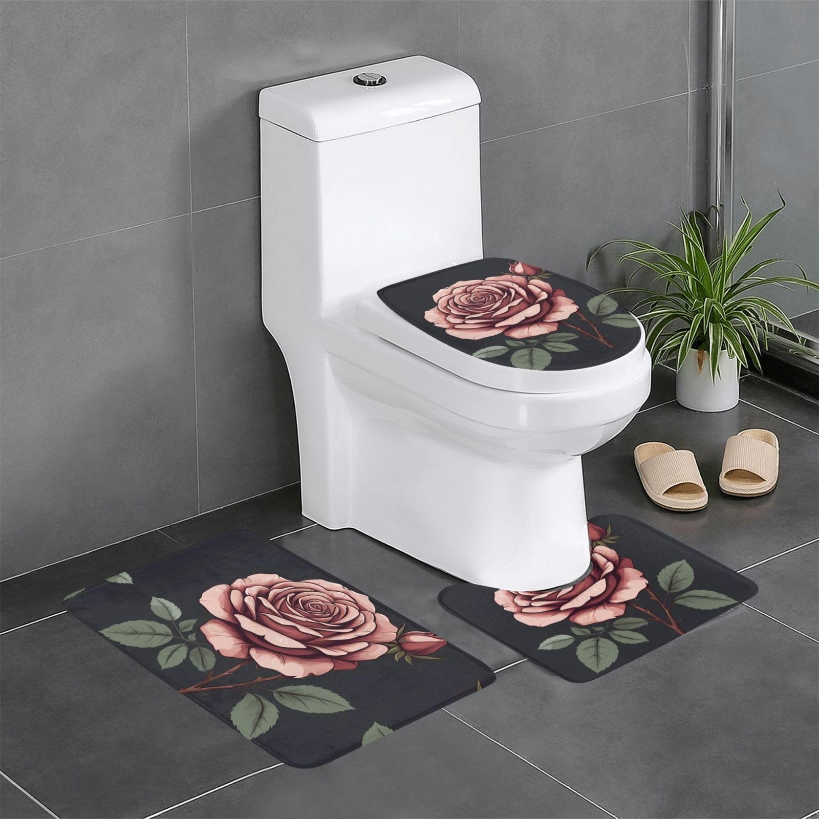 Tapis de salle de bain antidérapants rectangulaires et ovales