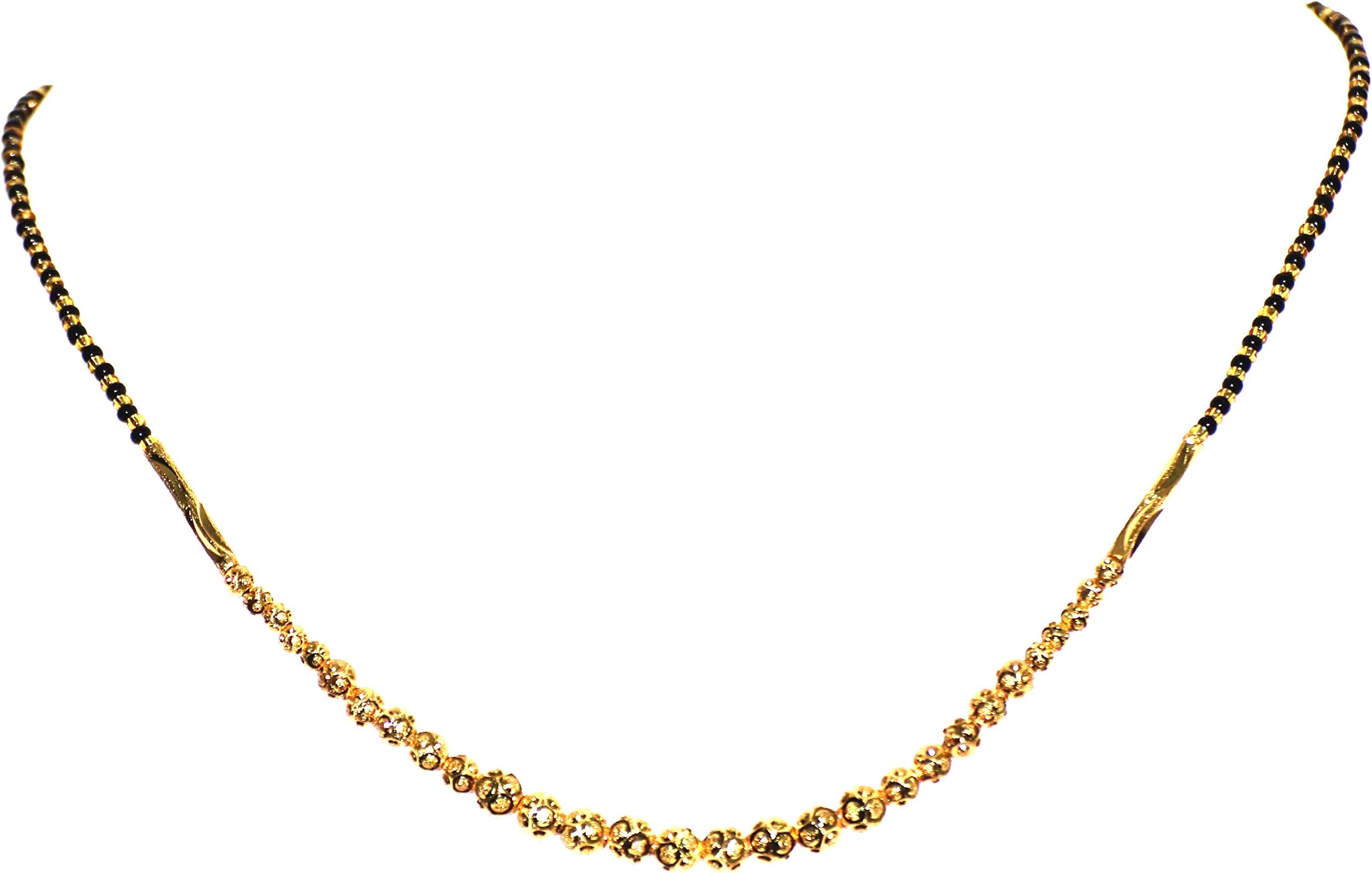VSASA Metal Centrally Golden Globes with Beaded Mangalsutra for Women
