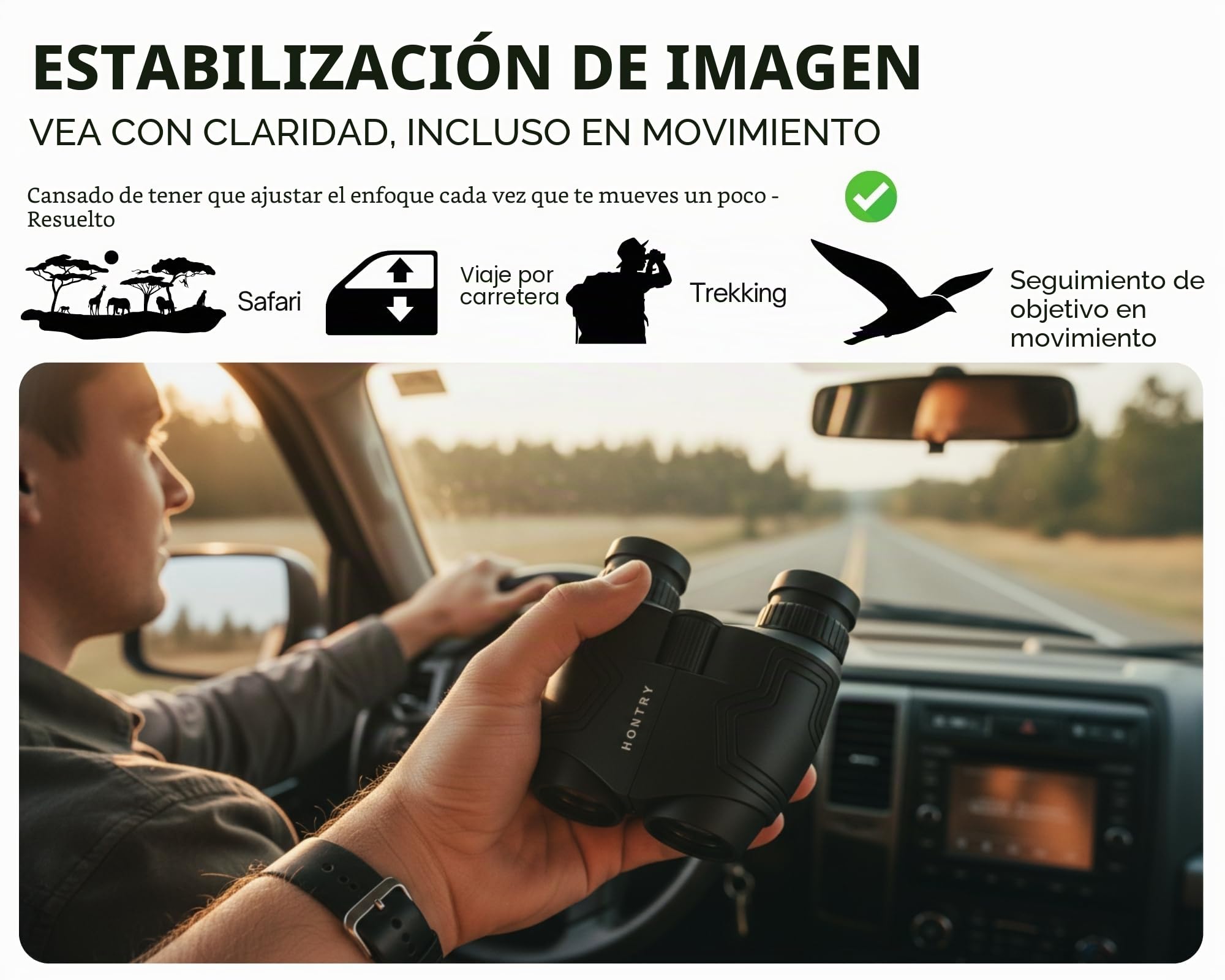 Hontry Prismaticos para Adultos y Niños, Compacto Prismáticos 12x25 para Observación de Aves, Teatro y Conciertos, Safari y Viajes | Enfoque fácil, enfoque cercano, visión constante, observación de aves, crucero, eventos deportivos, viajes por carretera