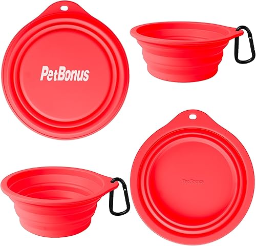 Miniatura 3 de PetBonus 2-Pack Silicone Collapsible Dog Bowls and Dog Collar Safety Clip