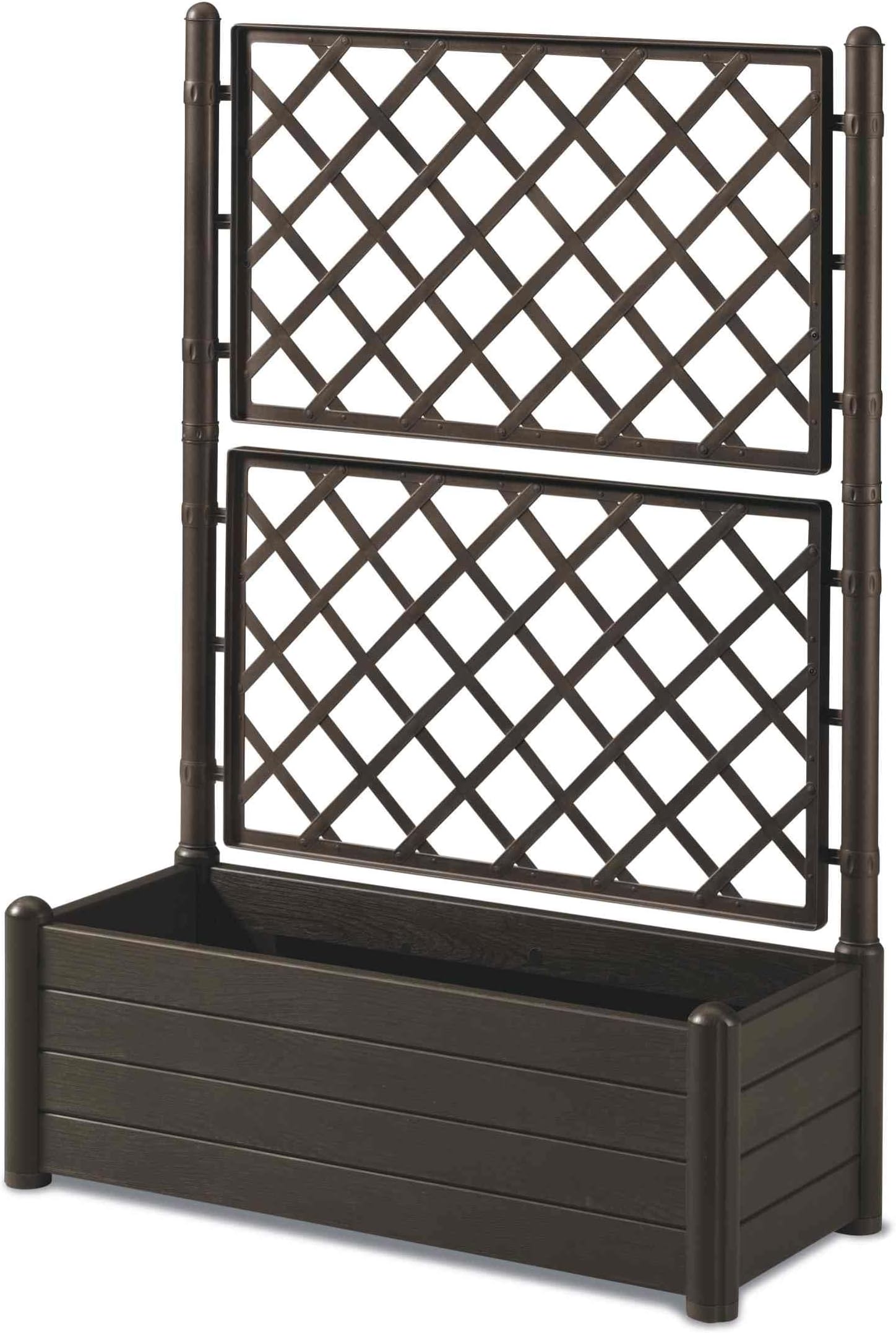 HERSTERA 10014400 Planter with trellis, dark brown, 100 x 43 x 142 cm