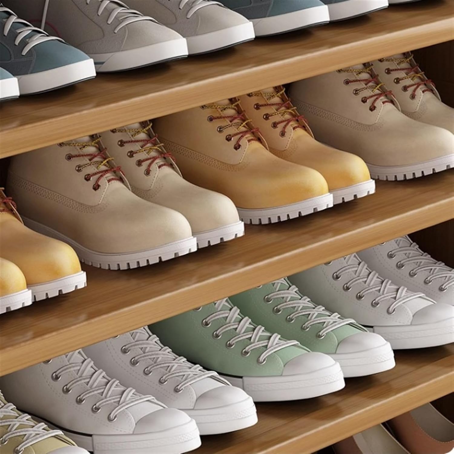 Półka na buty do przedpokoju, szafka na buty z zasłoną przeciwpyłową, odpowiednia do półek na buty w korytarzach, szafach i drzwiach(6-Layers 100cm)