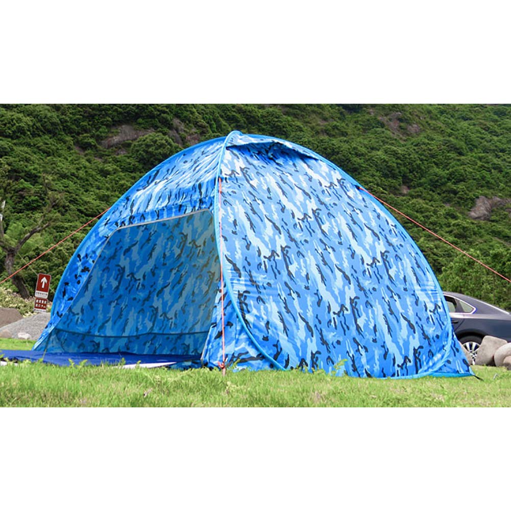 Tente De Plage Abri Solaire Pop Up,Rapide à Installer Ombre De Plage Plancher étendu Fenêtre Arrière,Anti UV Protection UPF 50MD Abri De Plage 3-4 Personne