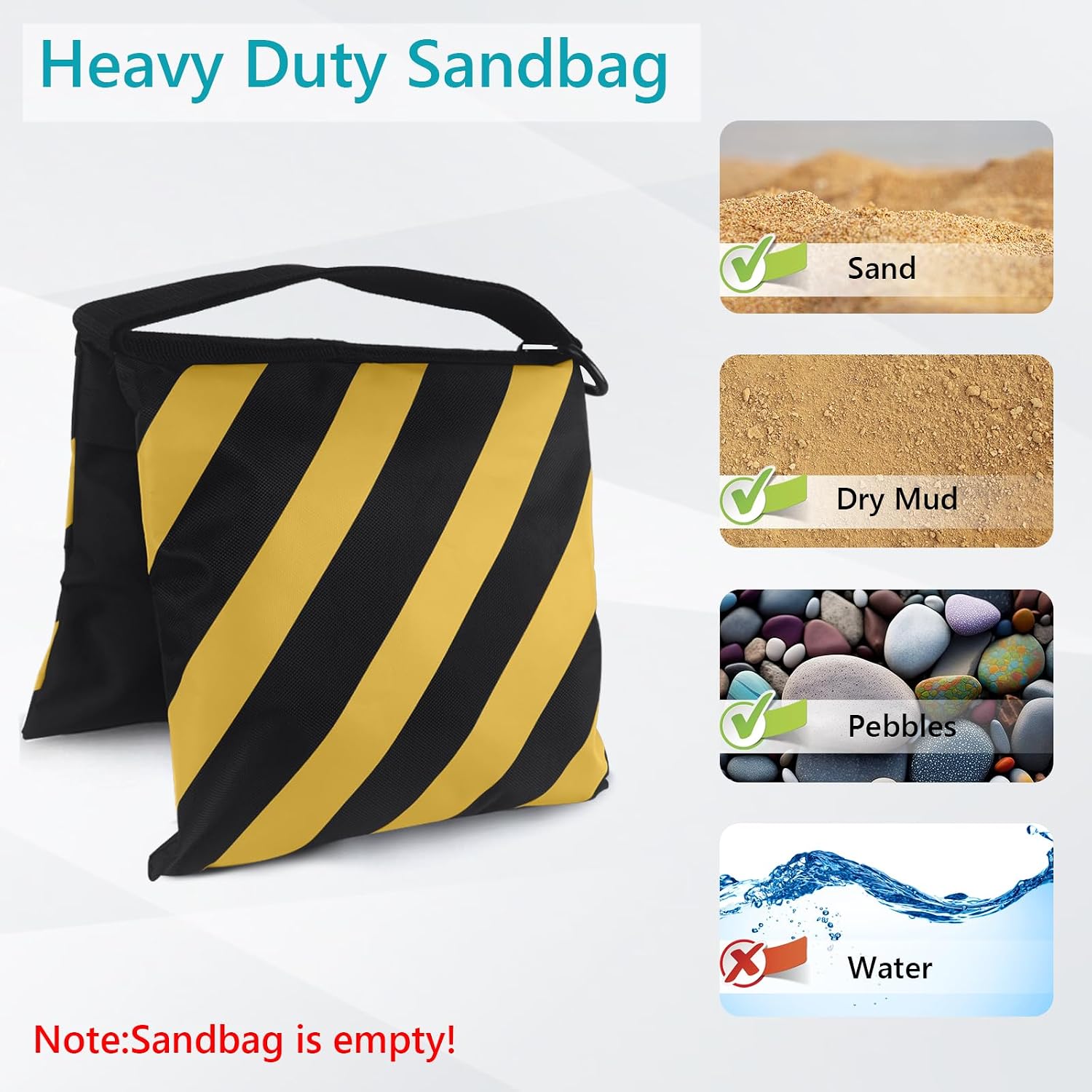 ABCCANOPY Photography Sandbag for Video Stand, Heavy Duty Weight Bags for Light Tripod, Camping Chair, 4 Packs (Yellow) No Sand