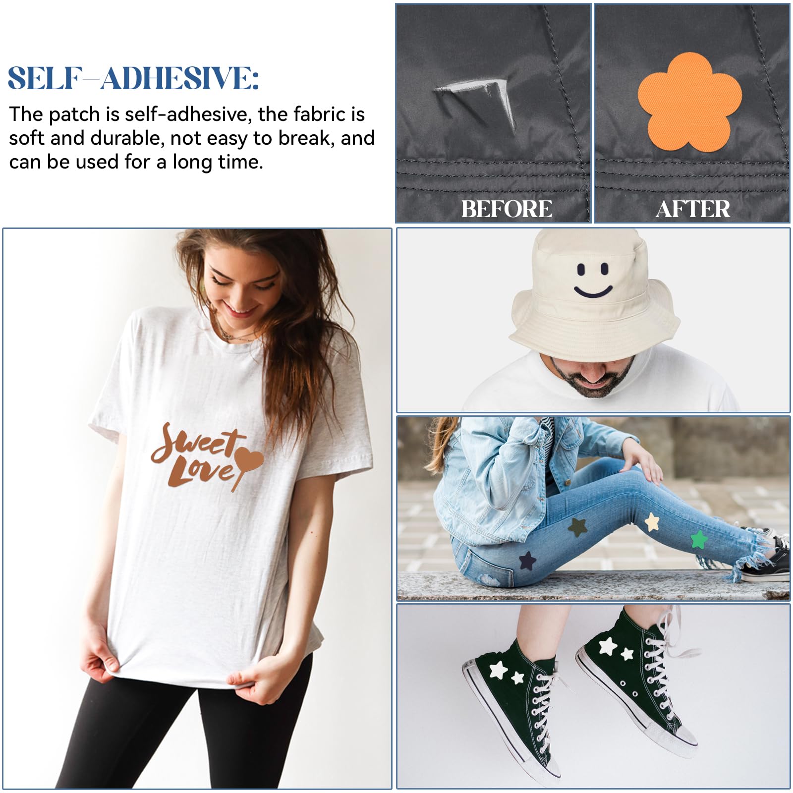 JIYIN 29 Bügelflicken Set - 12,5x9,5cm, Bunte Denim-Patches Für Kleidungsreparatur & Deko