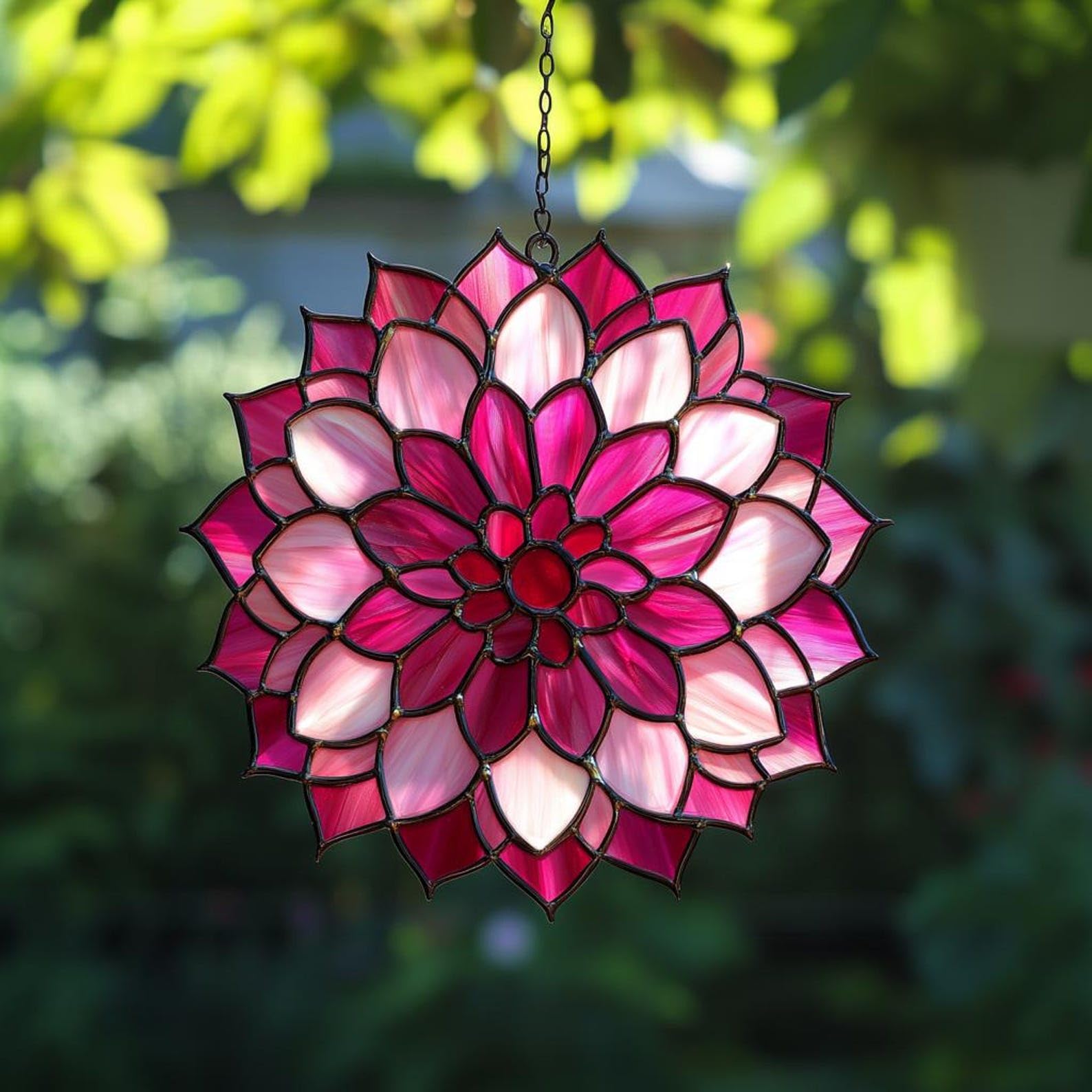 Acchiappasole in acrilico da appendere alla finestra, rosa, ornamento per la nascita di agosto, regalo per amanti dei fiori, da giardino, per finestre, decorazioni per interni ed esterni