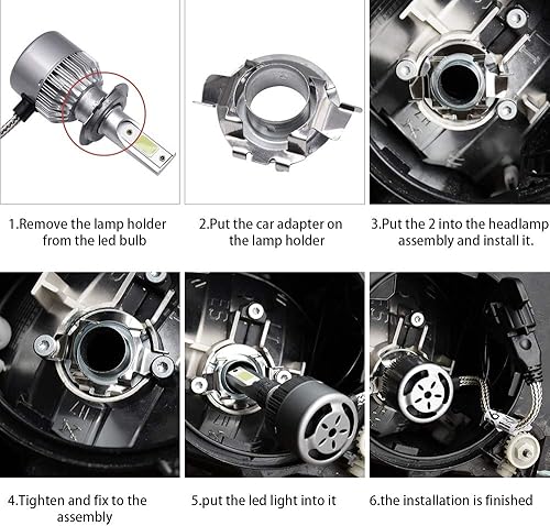 Miniatura 6 de H7 - Adaptador de bombilla LED para Jetta Mercedes-Benz Audi BMW E85 X5 Nuevo Bora Sagitar 2 unidades
