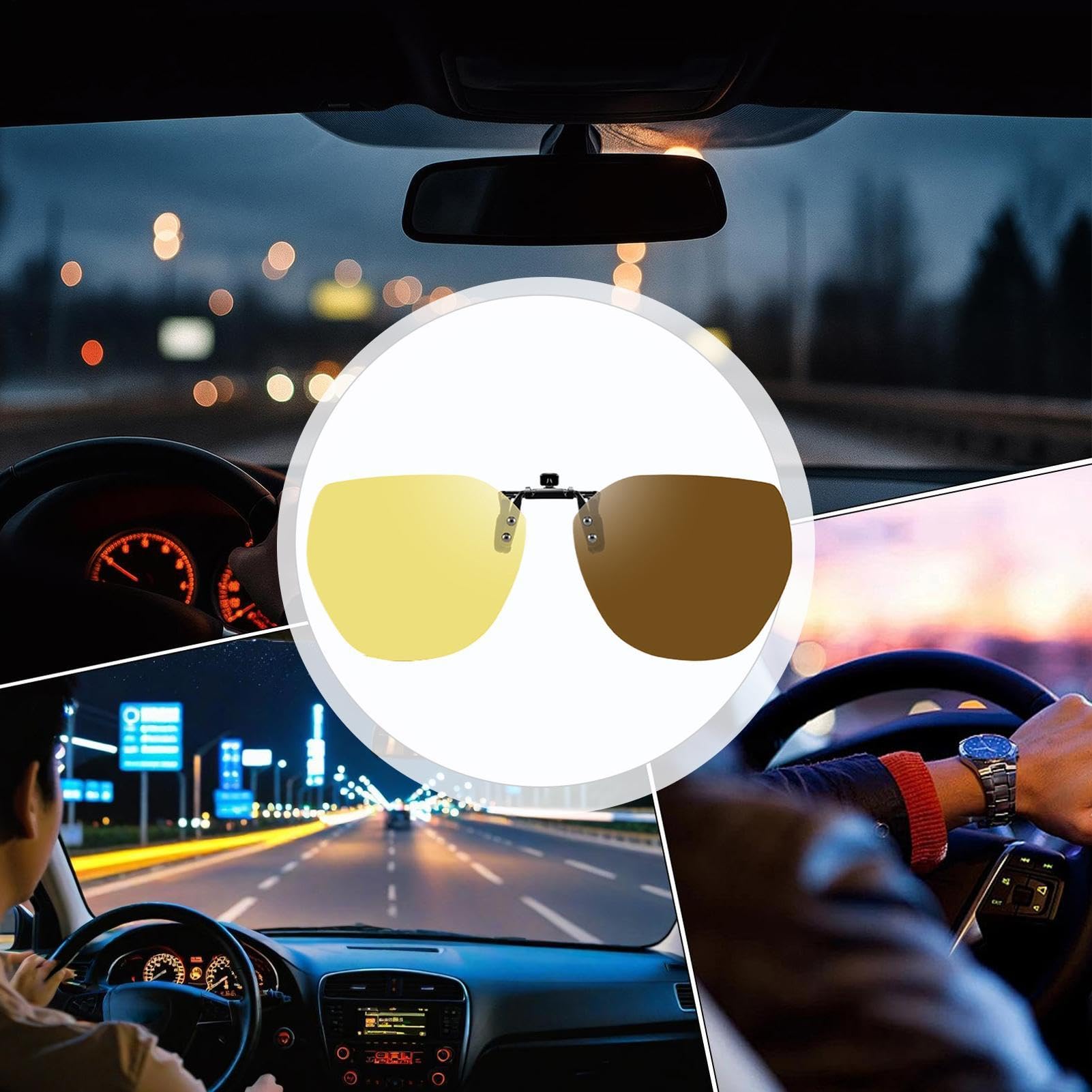 Occhiali anti-abbagliamento Guida Notte – Lenti polarizzate unisex anti riflessi fotocromatici – Occhiali visione notturna al volante | per campeggio corsa a piedi ciclismo pesca moto escursionismo