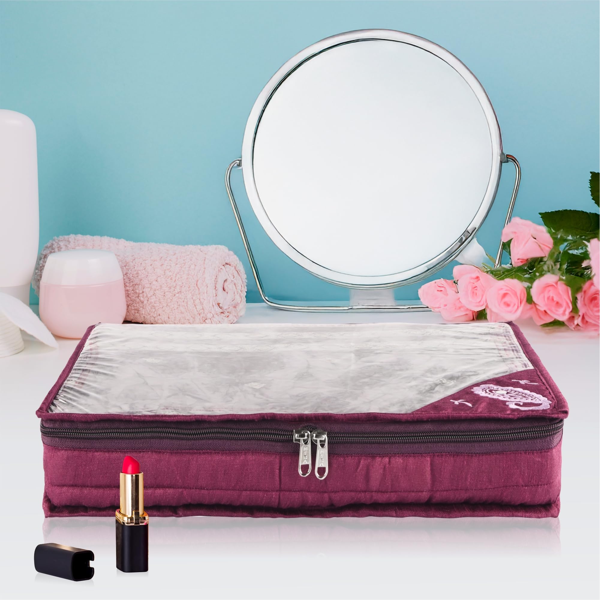 Kuber Industries Saree Cover | Kleideraufbewahrungstasche | Anzug-Verpackungsabdeckung | Stoffaufbewahrungs-Organizer | Kleiderschrank Tuch Aufbewahrung Organizer mit Reißverschluss | Seitliche