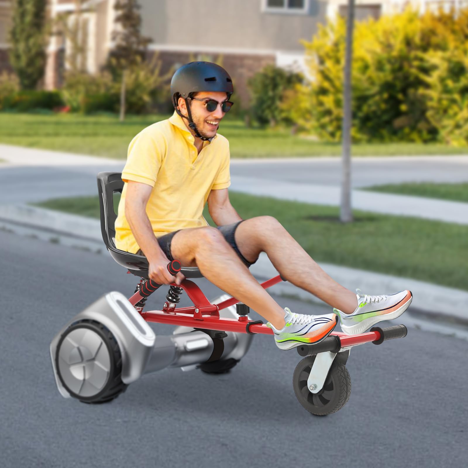 Sedile regolabile Hoverboard, fissaggio universale per scooter di bilanciamento da 6,5 a 10 pollici, accessorio Gokart per bambini e adulti, rosso