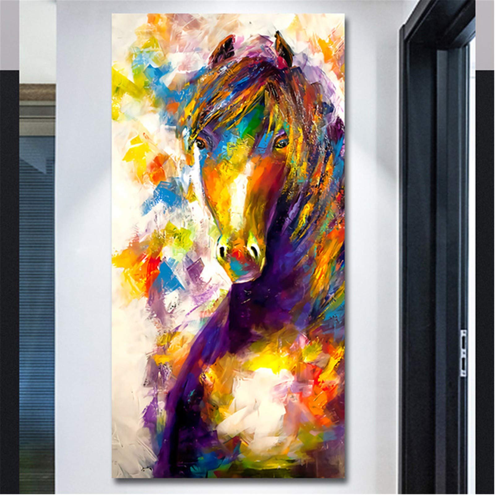 Peinture diamant cheval coloré pour sublimer la décoration murale de votre salon