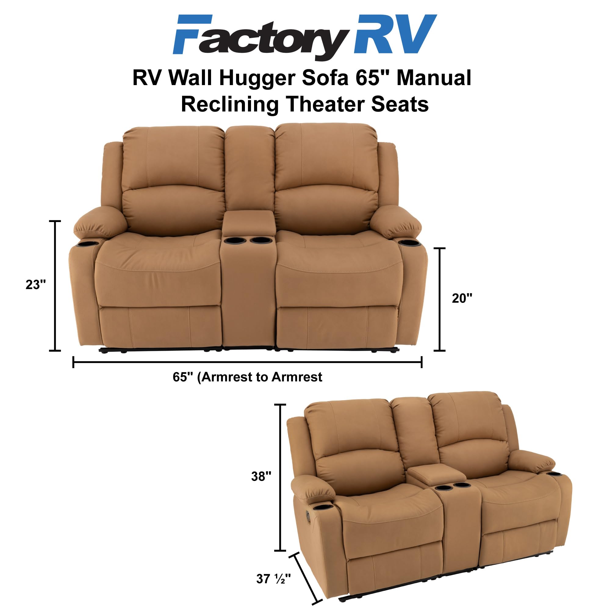 Loveseat Recliner With Heat Massage – Faux Leather Wall