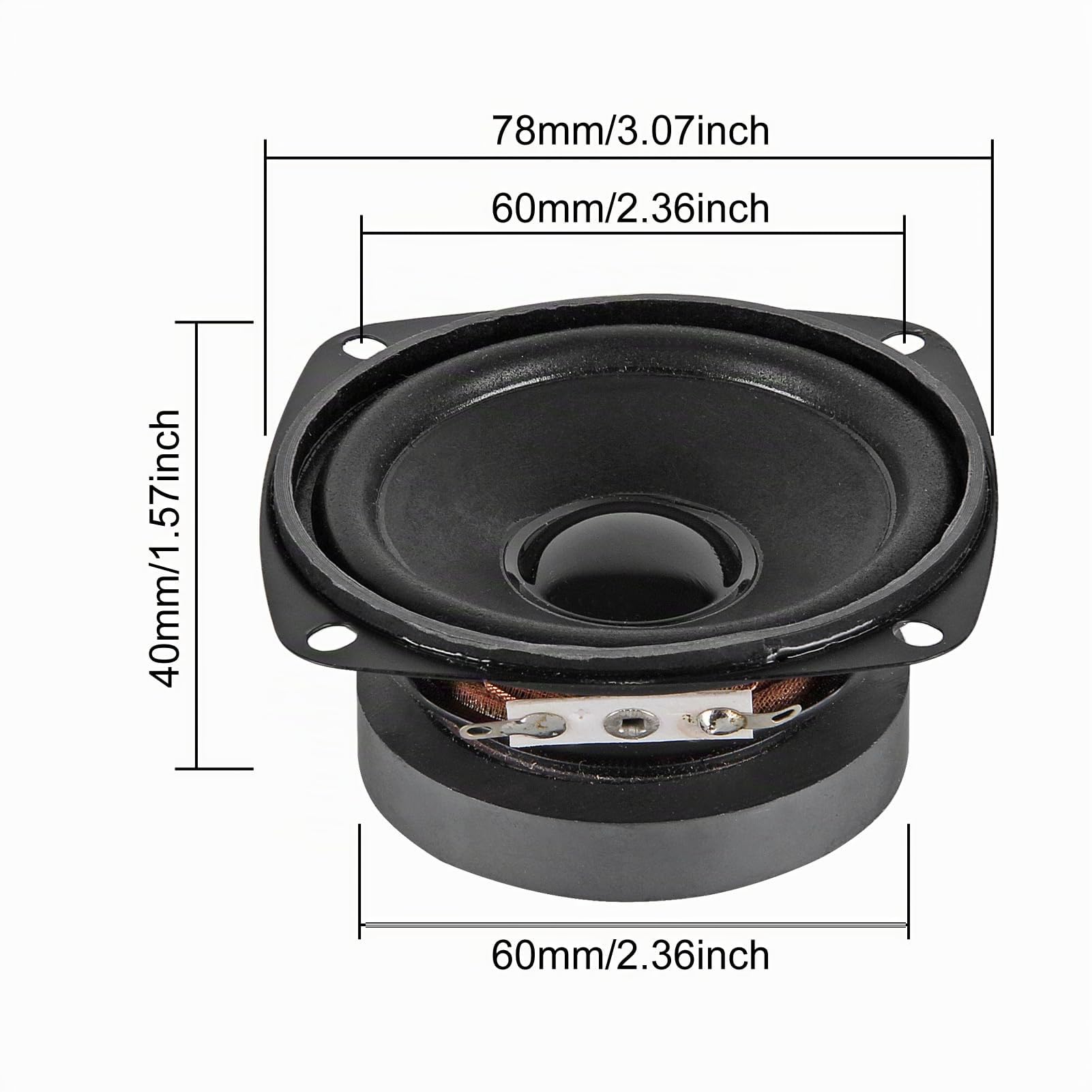 2 altavoces de audio estéreo de rango completo de 3 pulgadas, 4 ohmios, 20 W, para Arduino, bricolaje, impermeable, alta fidelidad, altavoz de audio para coche, subwoofer, sistemas estéreo