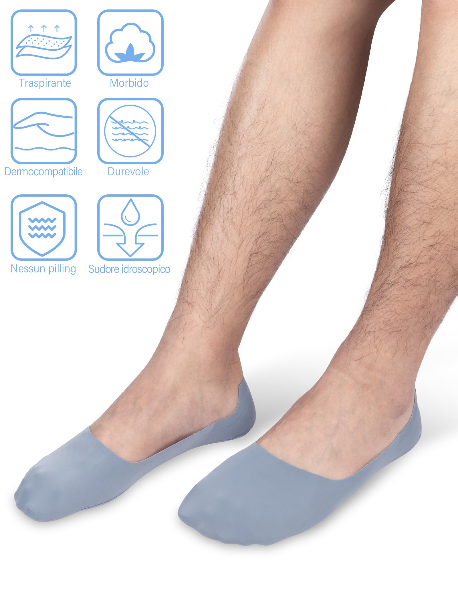 Kiiwah 4 Paia Calzini Uomo Corti, Calzini Fantasmini Invisibili Calze Corte Traspiranti Calzini Corti Con Silicone Antiscivolo Fantasmini Scollati