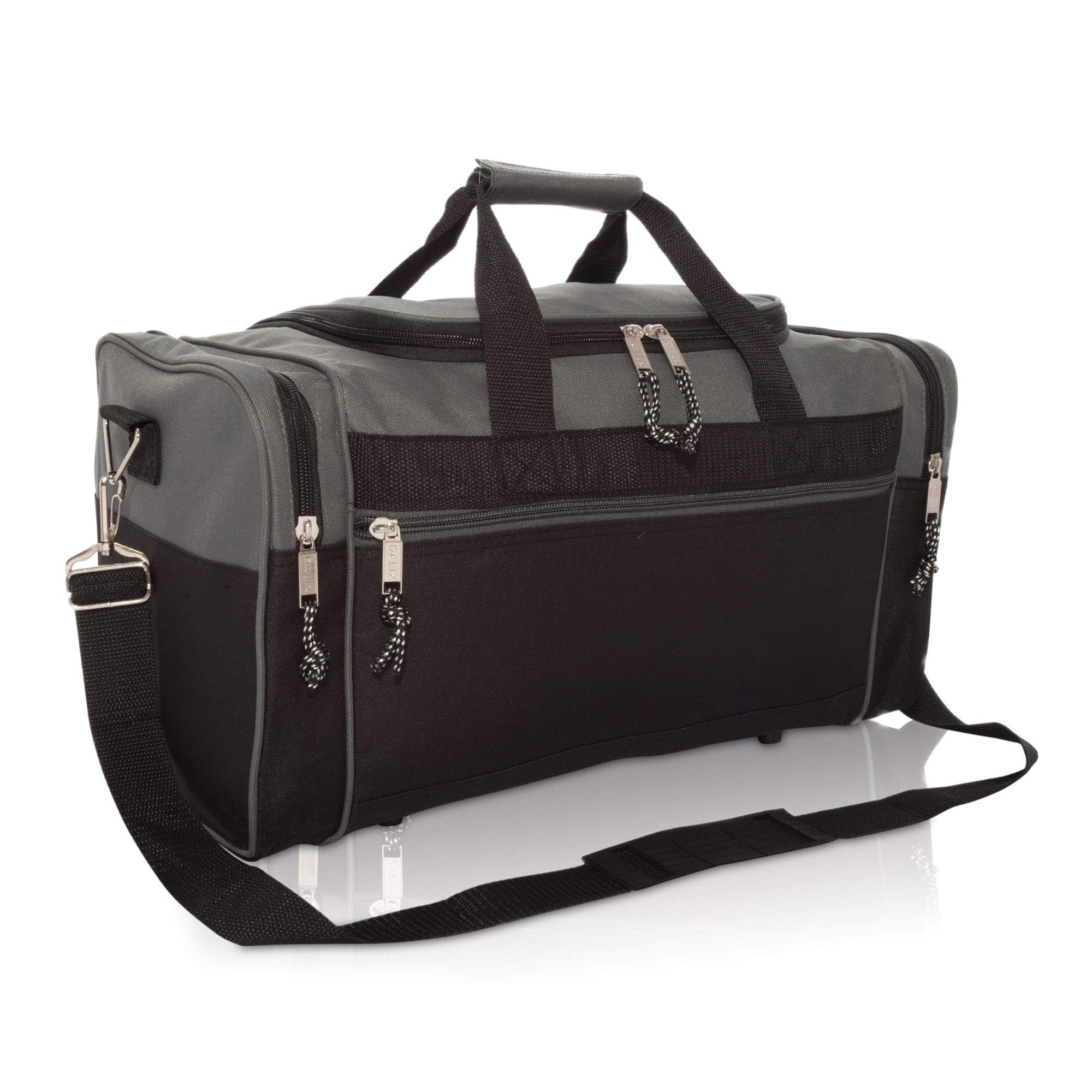 DALIX 21" Blank Sports Duffle Bag Gym Bag Travel Duffel with Adjustable Strap in Gray