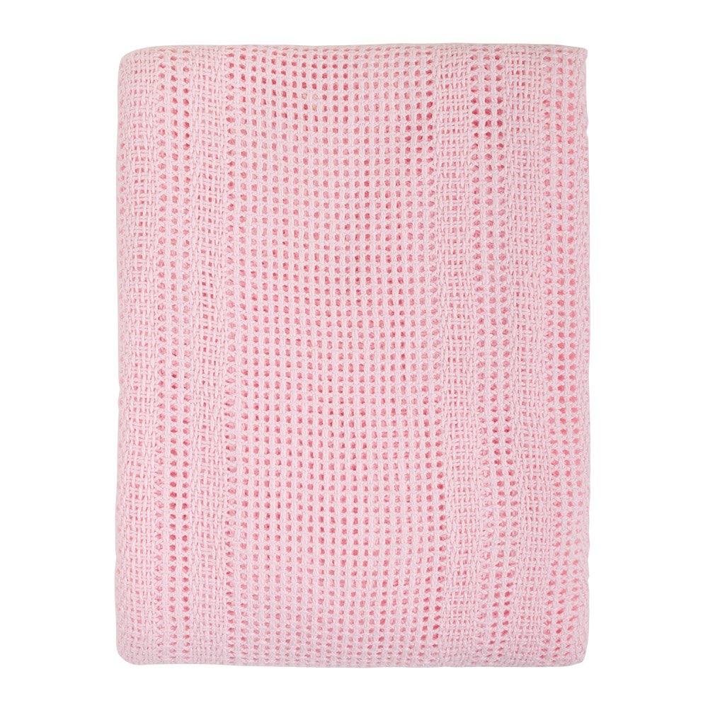Junior Joy Cot Bed Cotton Cellular Blanket  - Pink