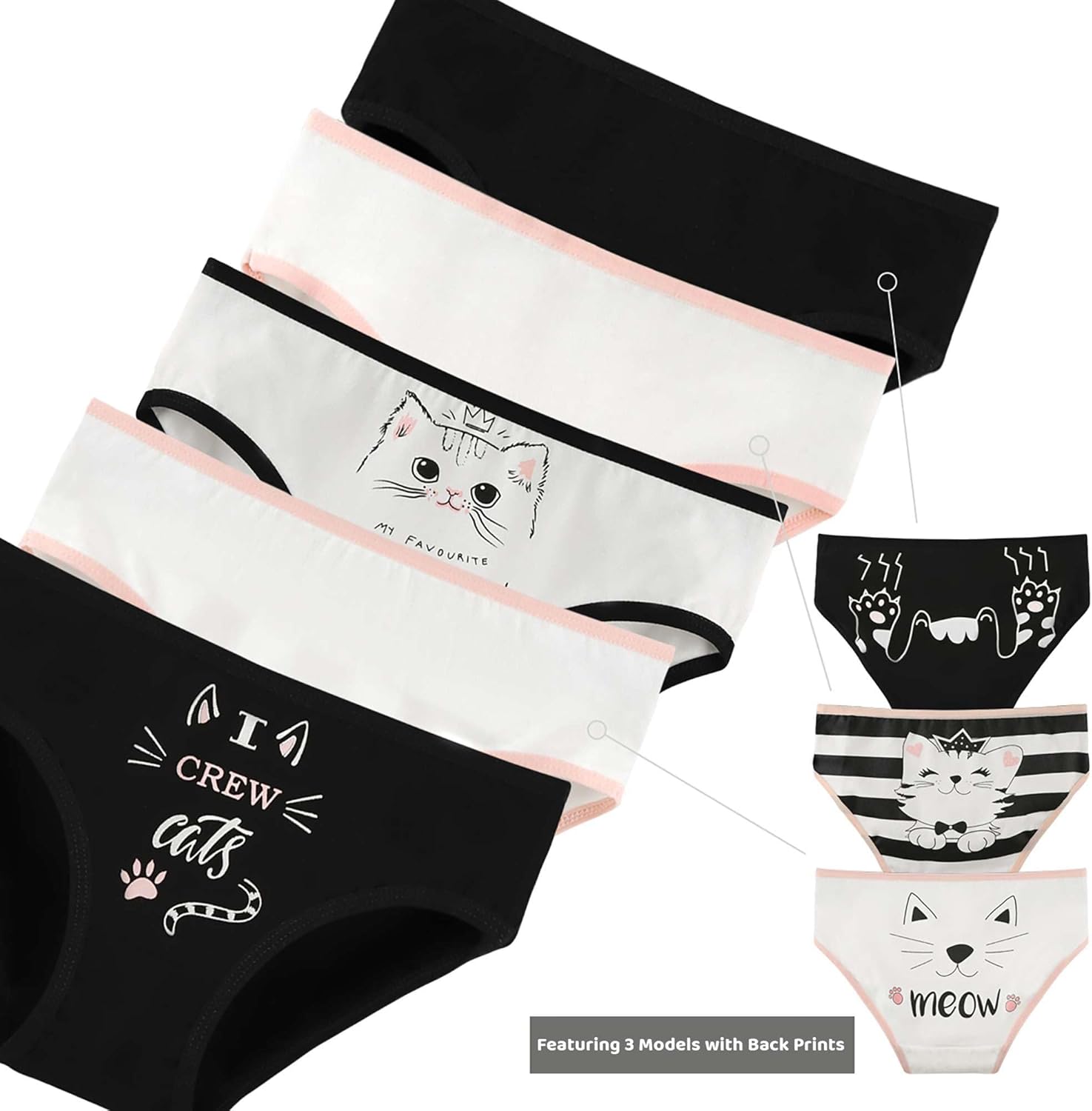 Donella Girls' Soft Cotton Underwear - Kids Bikini Brief Panties for Girls and Toddlers 5-Pack, Age: 2-15 - Image 2