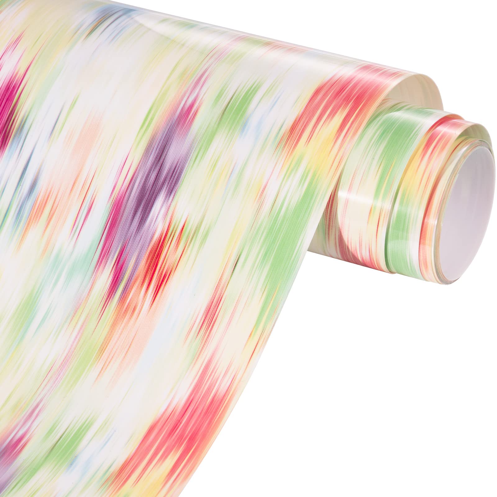 VINYL FROG Heat Transfer Vinyl Colored Fuzzy Lines HTV Vinyl Roll Patterned Iron on Vinyl 10" x 6FT for T-Shirt Heat Press Decoration DIY Craft Project(Cyan)