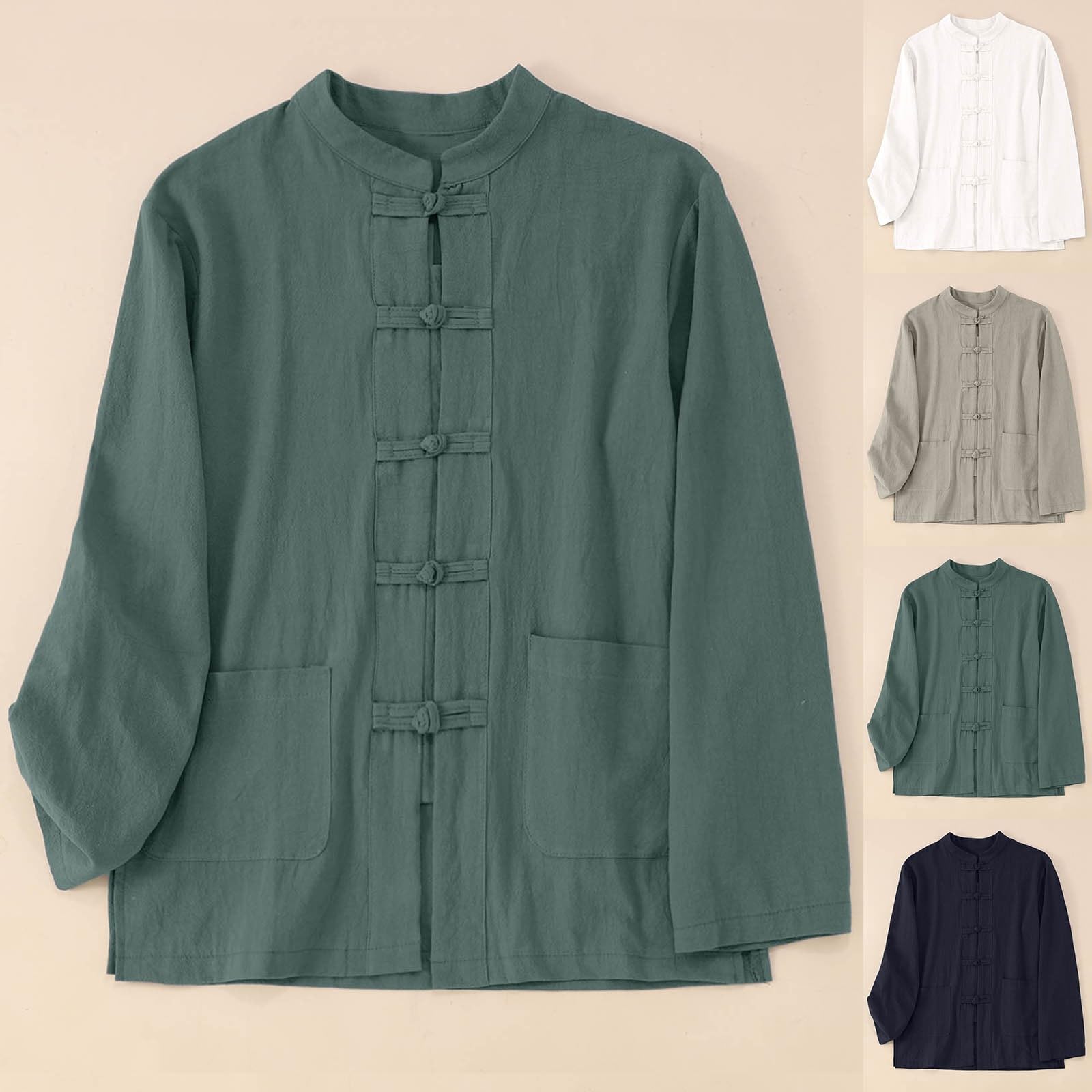 Tangzhuang Chemise chinoise pour femme Arts martiaux, Kung Fu, Tai Chi Tenue Uniforme Traditionnelle Chemise d'été Chemise de loisirs avec boutonnière sur le devant, col montant, manches