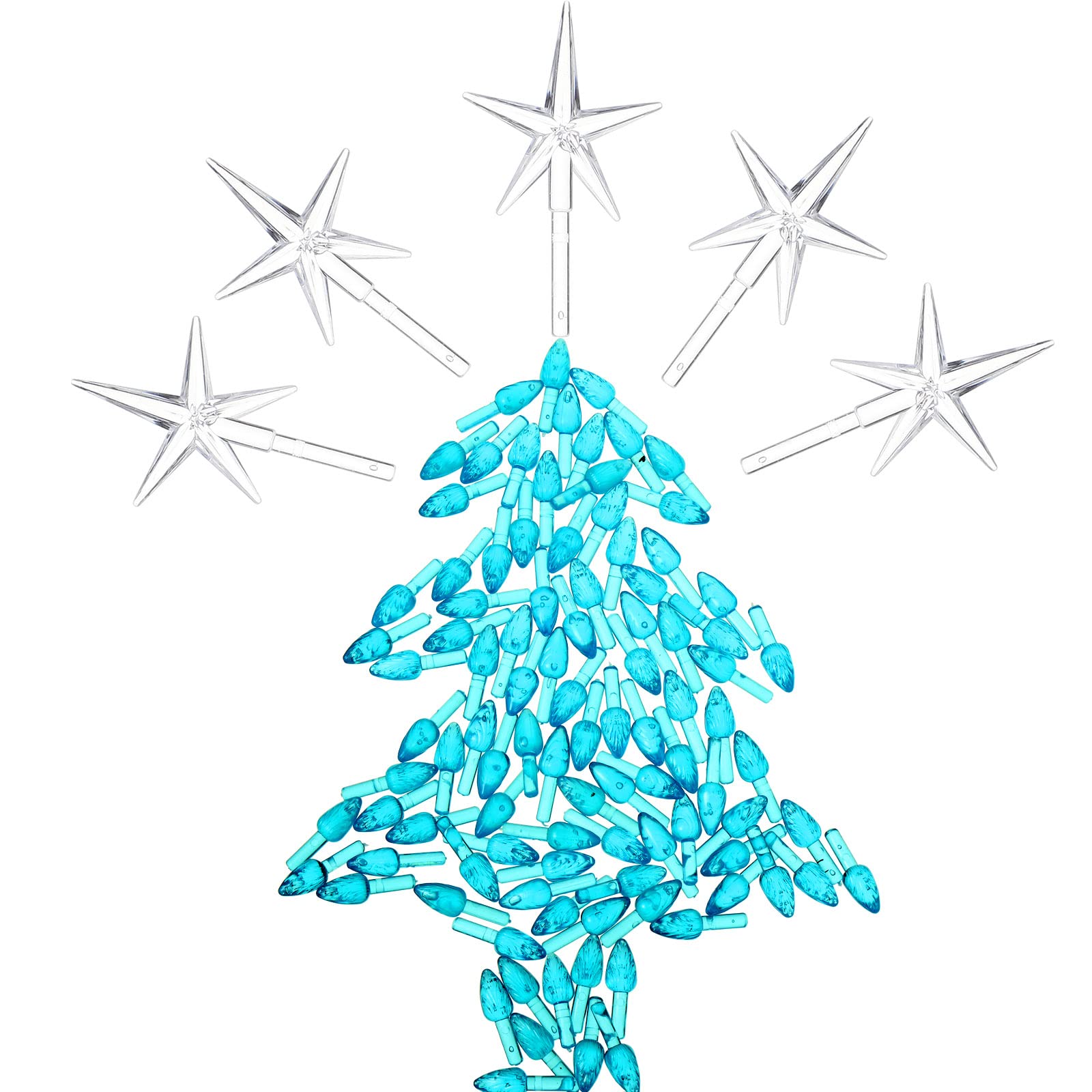 6 Pack Red Stars Ceramic Christmas Tree Lights Plastic Light Decorations -  Replacement Parts Christmas Tree Ornaments - Wholesale Craft Outlet LLC, image size:1600x1600