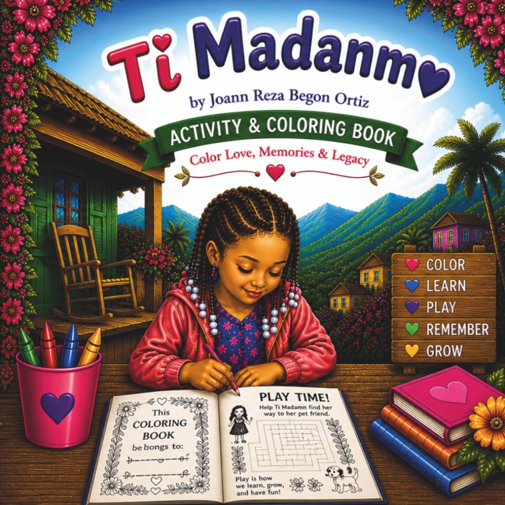 Ti Madanm: Ti Istwa, Gwo Fòs: A Bilingual Children's Coloring/Activity Book in English & Haitian Creole
