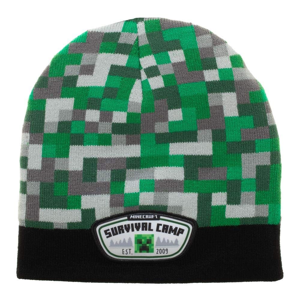 Minecraft Printed Patch Youth Survival Camp Beanie