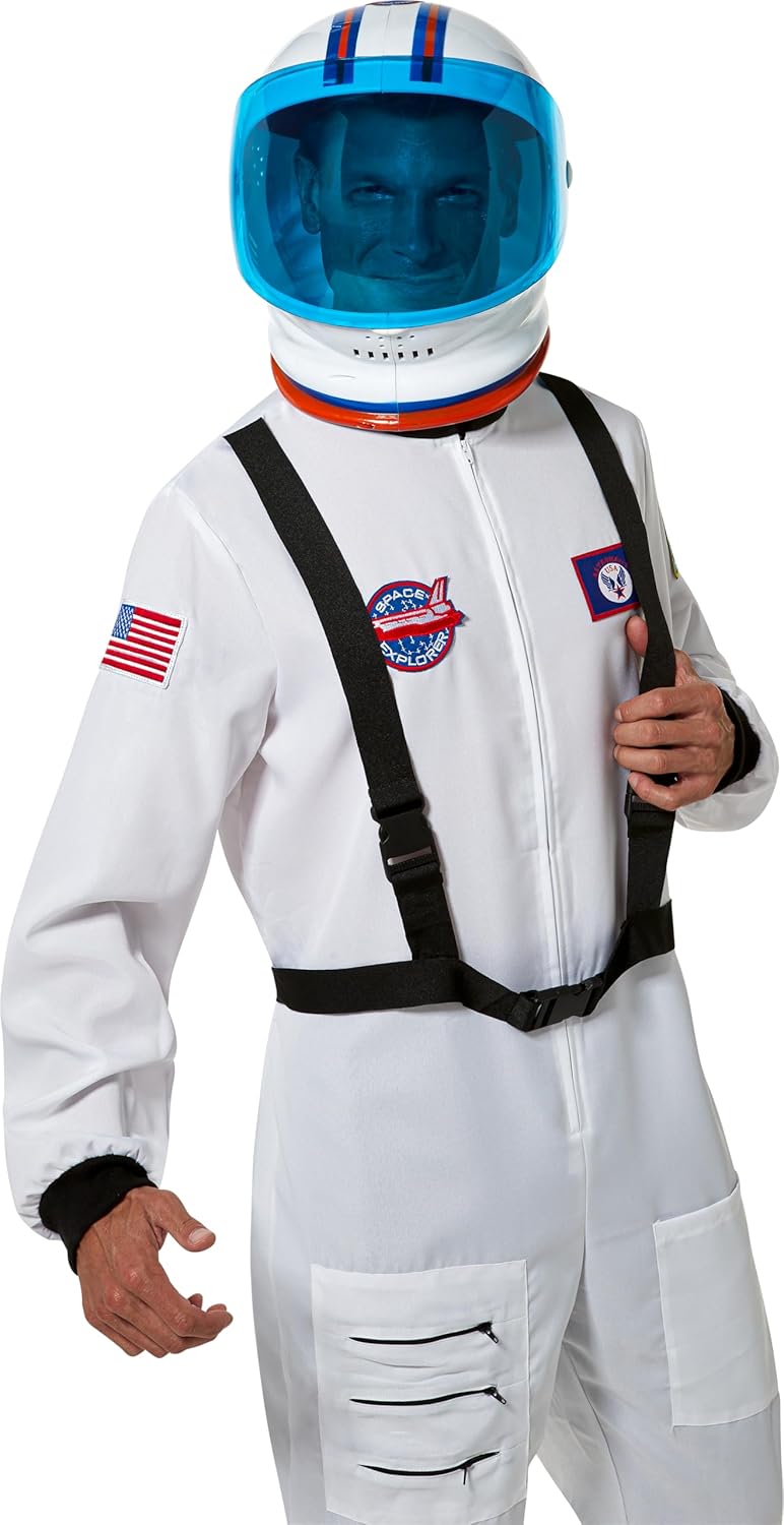 Rubies Charades Unisex Adult Astronaut Helmet Costume Headwear, White, Standard US