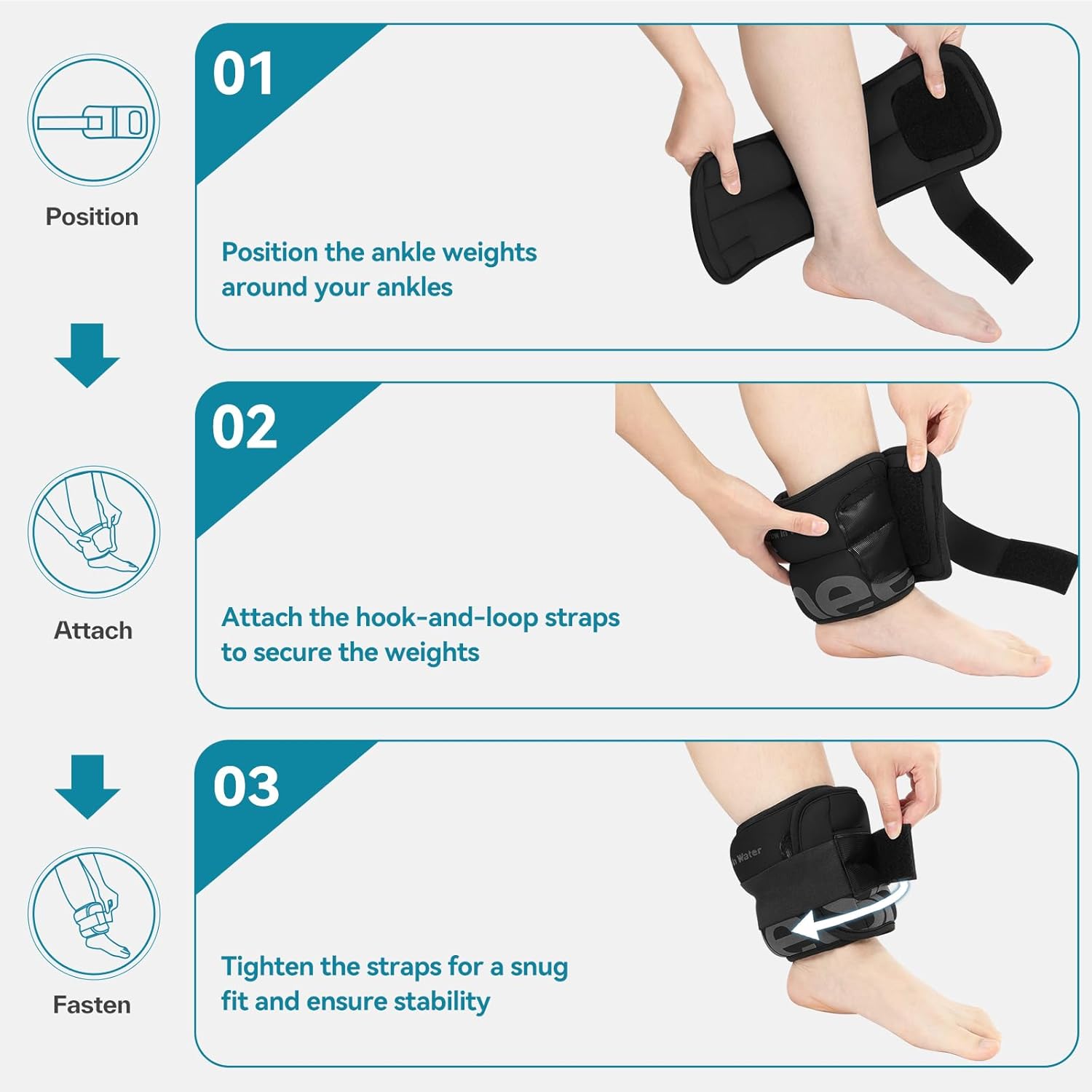 Sportneer Ankle Weights for Men Women Strength Training,10 lbs/Pair Leg Weights Set Comfortable and Soft Perfect for Dancing Running Walking Fitness Workout - Image 6