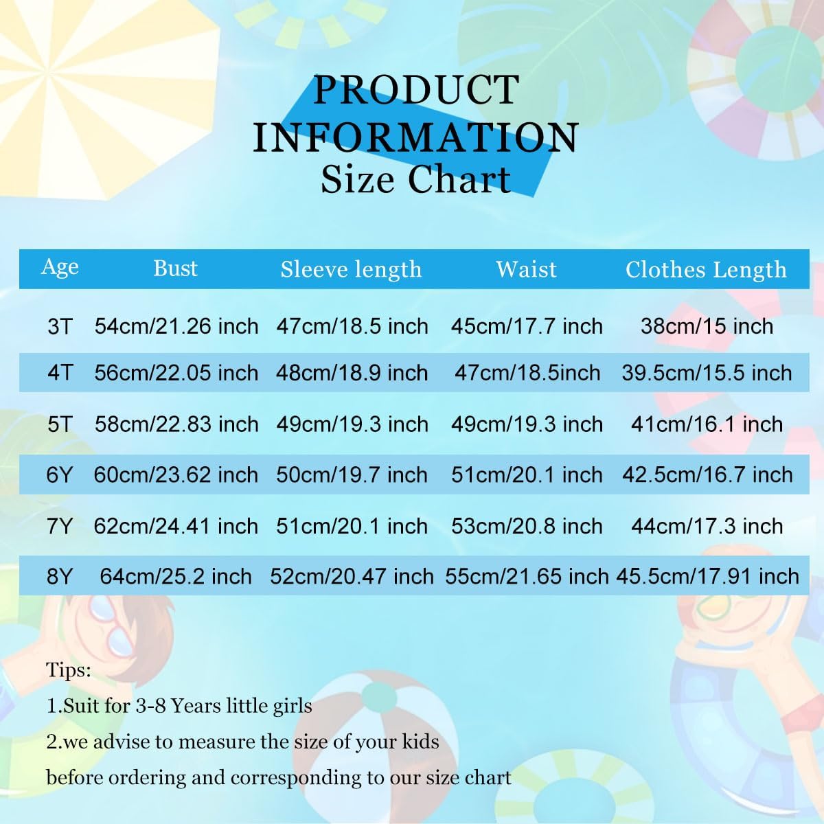 Girls Long Sleeve Rash Guard 2-Piece Swimsuit Set Bathing Suits UPF 50+ Sun Protection 3-8 Years - Image 7