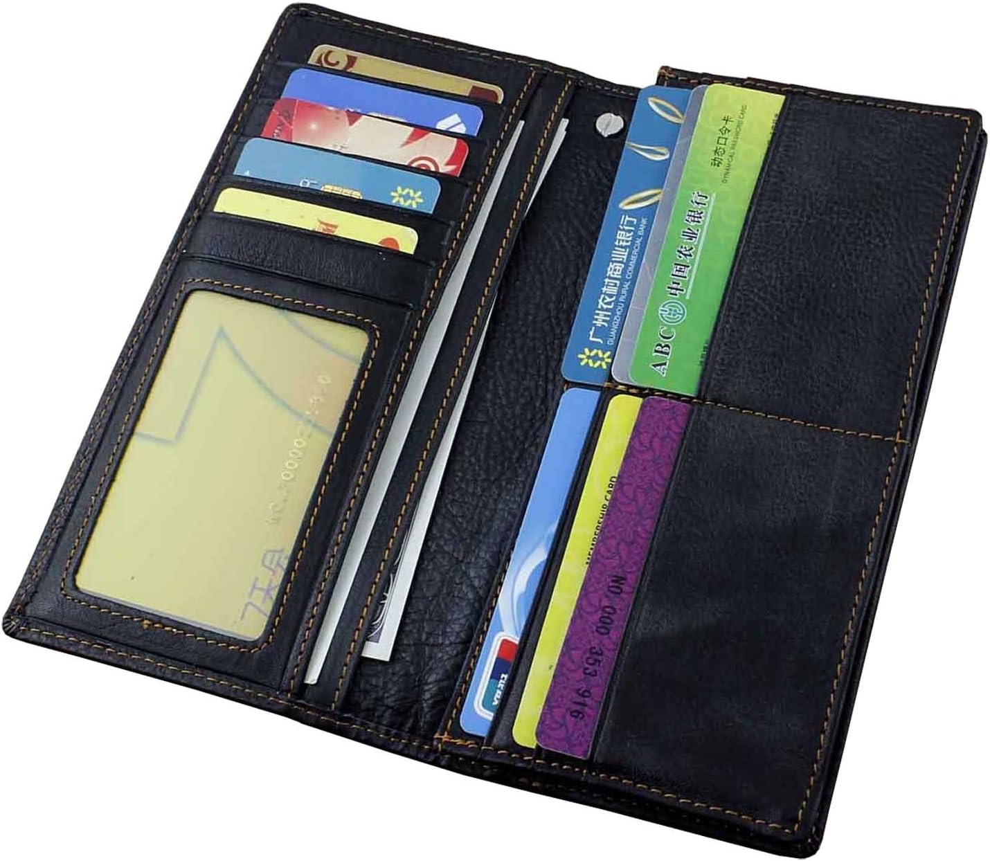 Real Leather Mens Biker Card/Money Long Wallet Purse W/Jeans Key Chain - Image 4