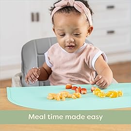 UpwardBaby Rectangular Silicone Toddler Placemat - Food-Catching Suction Table Mat, BPA-Free Baby-Led Weaning Supply, Easy-Clean Washable Mat, Gray