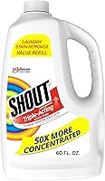 Shout Triple-Acting Enzyme Laundry Stain Remover Refill Spray, 60oz - Lifts Food, Grass, Blood & Dirt Stains from Clothes