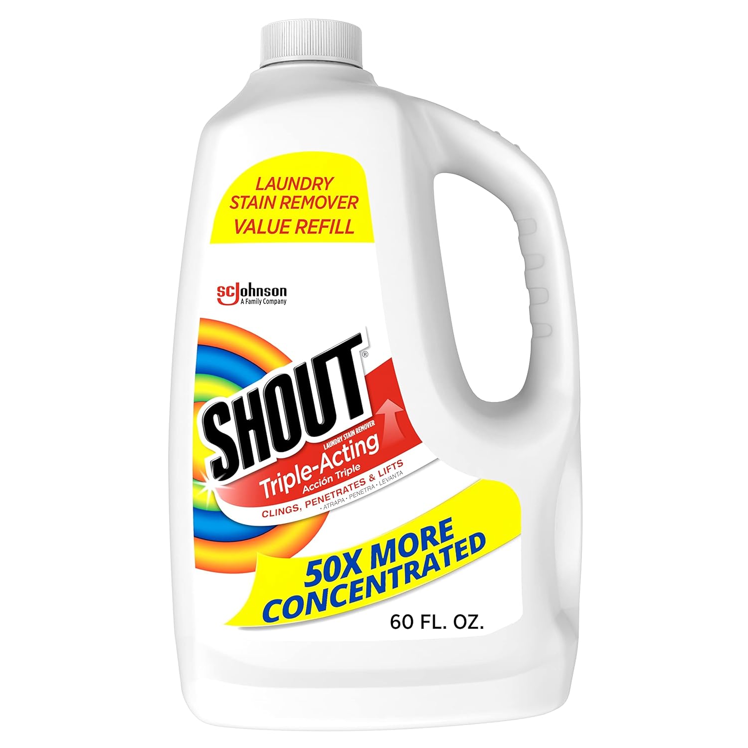 Shout Active Enzyme Laundry Stain Remover Spray for Clothes Triple-Acting Formula Clings Penetrates and Lifts Tough Everyday Stains