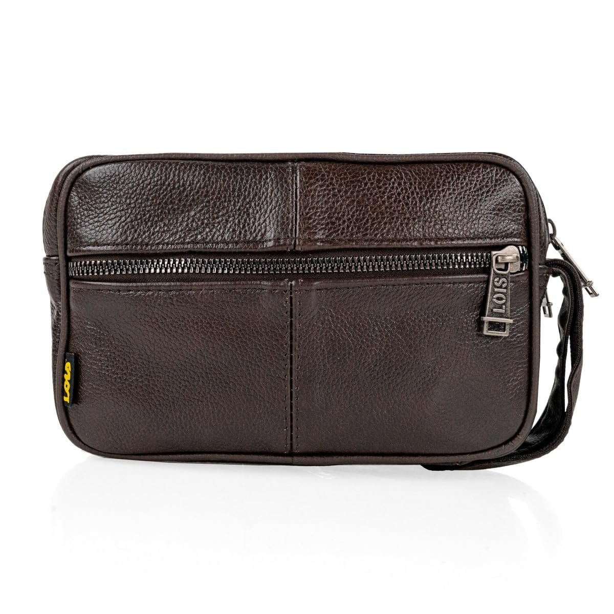 Lois - Bolso De Mano Hombre, Bolso Hombre Elegante De Piel Con Cremallera Y Asa De Muñeca Para Eventos Y Viaje
