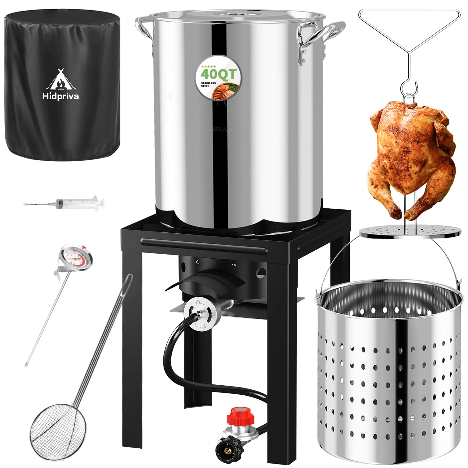 Hidpriva 40QT Stainless Steel Turkey Fryer Kit