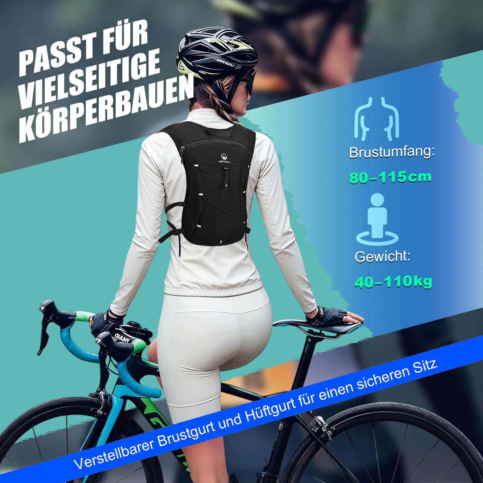 Laufweste Damen & Herren mit 500ml Trinkflasche, Reflektierende Running Vest für Bessere Sichtbarkeit, Atmungsaktiver Laufrucksack Trinkrucksack für Laufen Wandern Joggen, Nur 170g
