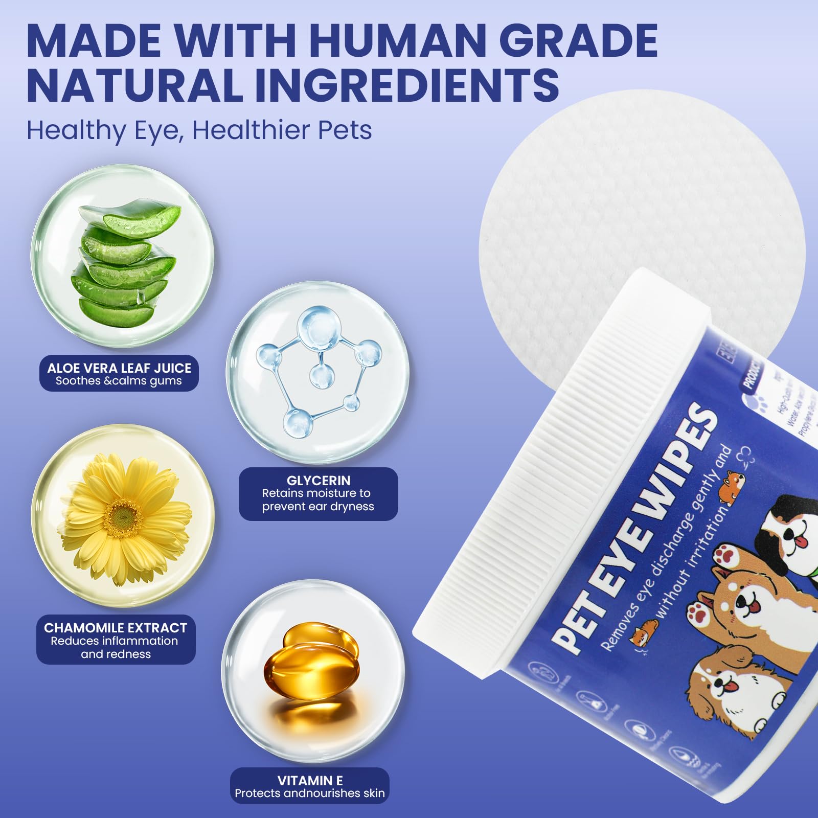 Dog Eye Wipes 100 Counts, Gently Clean Eye Wipes for Dogs & Cats — Amazon image 3