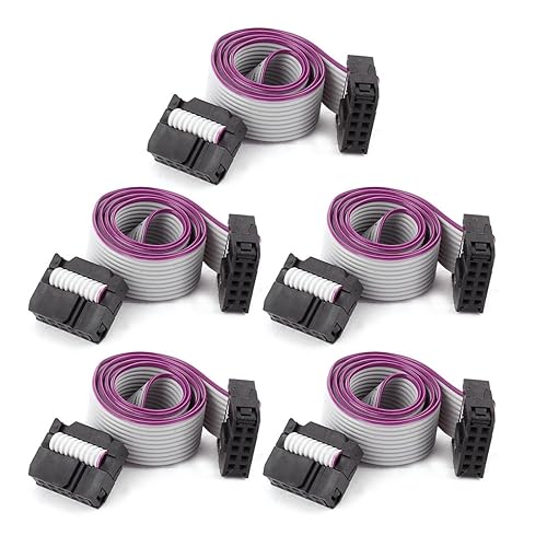 uxcell A15020900ux0260 IDC - Cable de cinta plana para disco duro (10 pines, 11.8 in, 5 unidades)