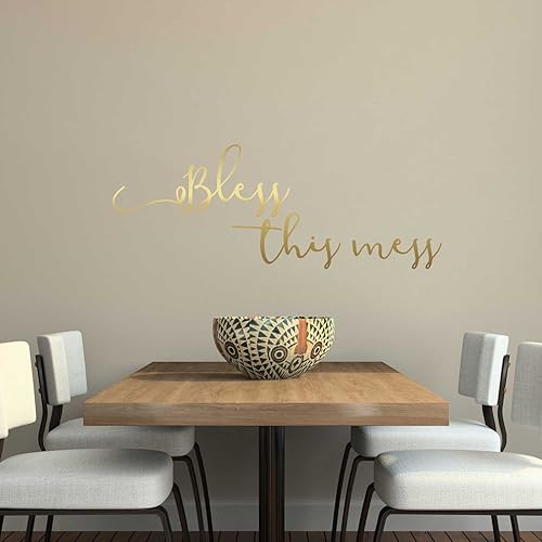 Bless This Mess viniloKiss corte bendiga este lío pared diseño con cita por chromantics