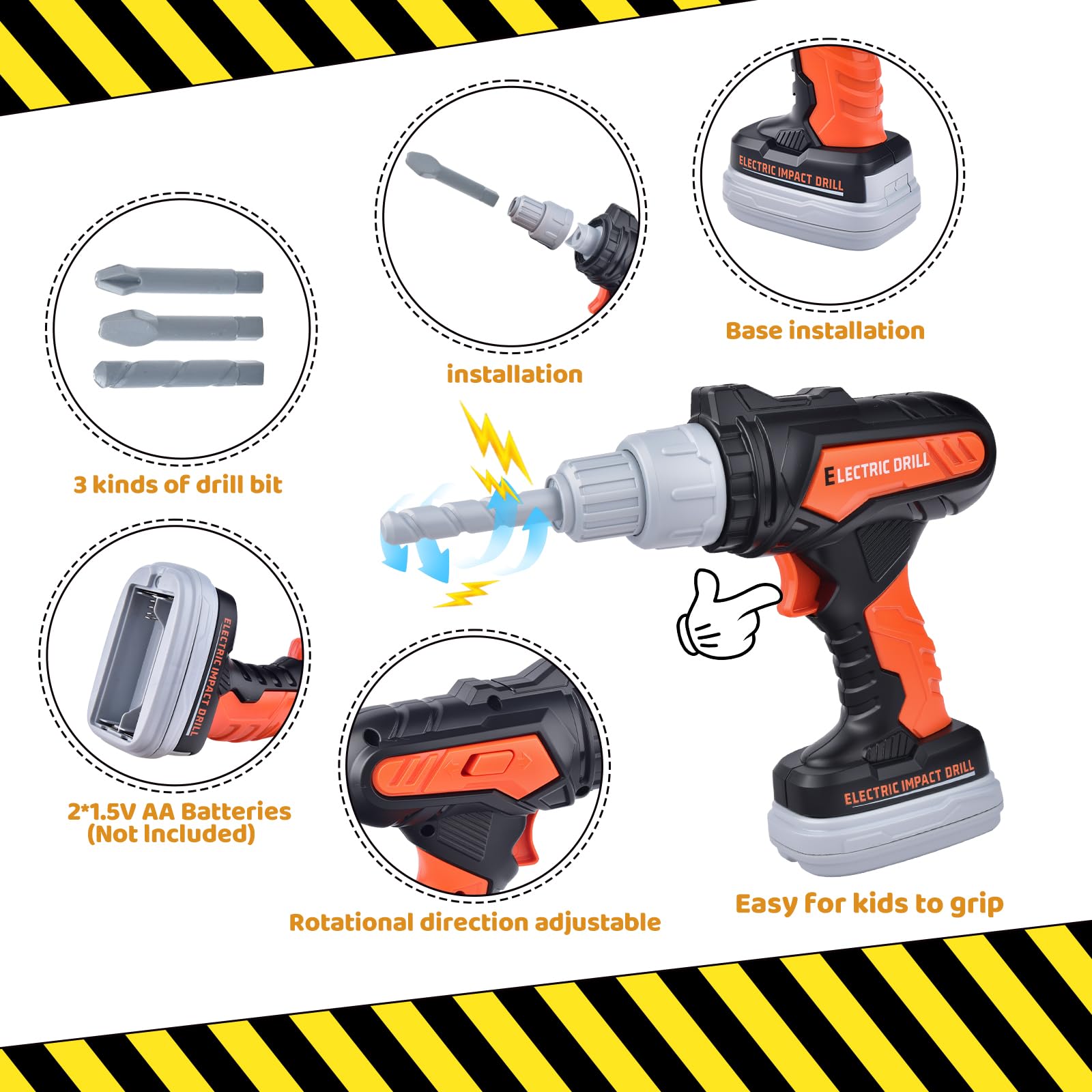 CASRRA Kids Tool Set Toddlers Tool Kit Kid Toddler Tools Belt 3 4 5 Year Old Construction Tools Toys for Boys Birthday Gifts Age 3 4 5 - 4