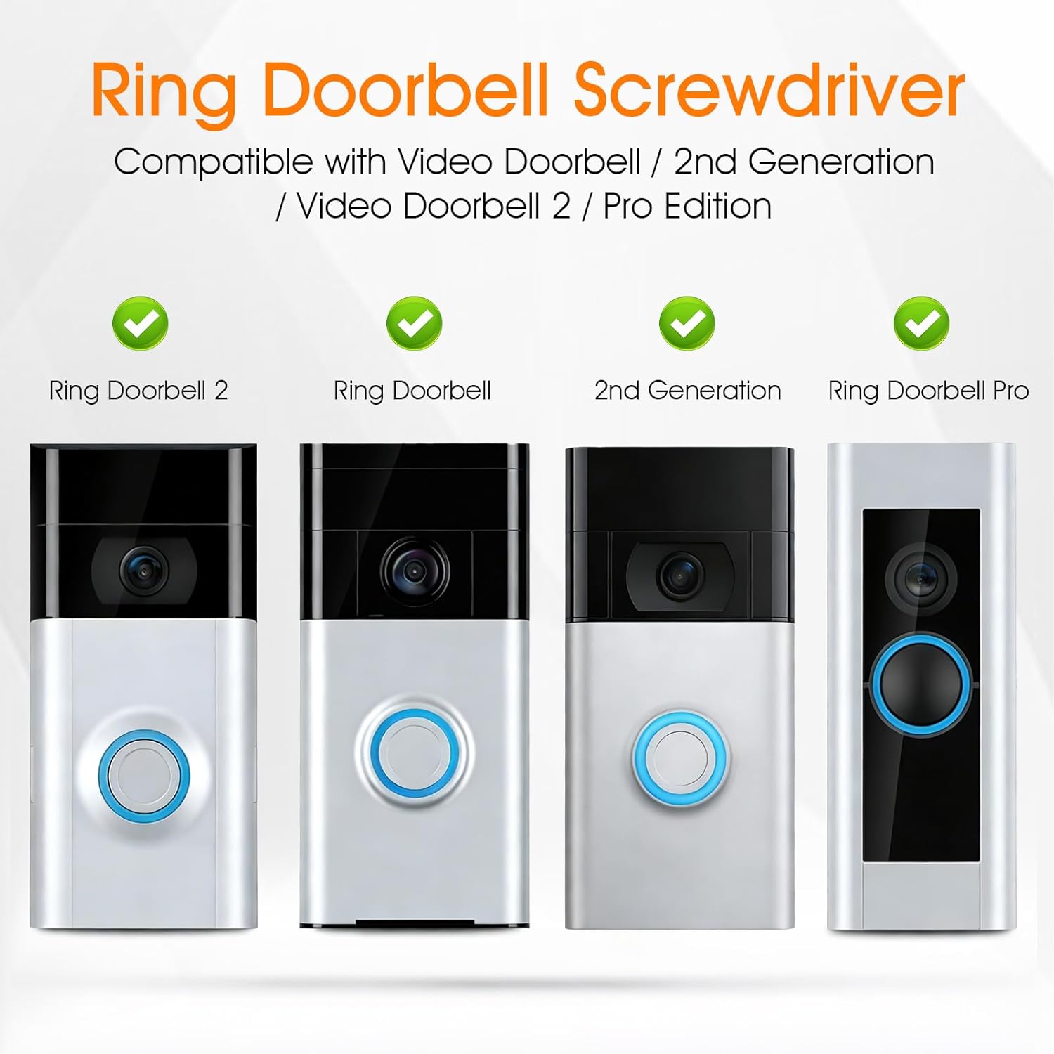 Ring Doorbell Screwdriver Replacement Tool, Double-Ended T6 T15 Screwdriver for Ring Camera, For Camera Video Doorbell Replacement, Wifi Password Reset 20 Screws Included