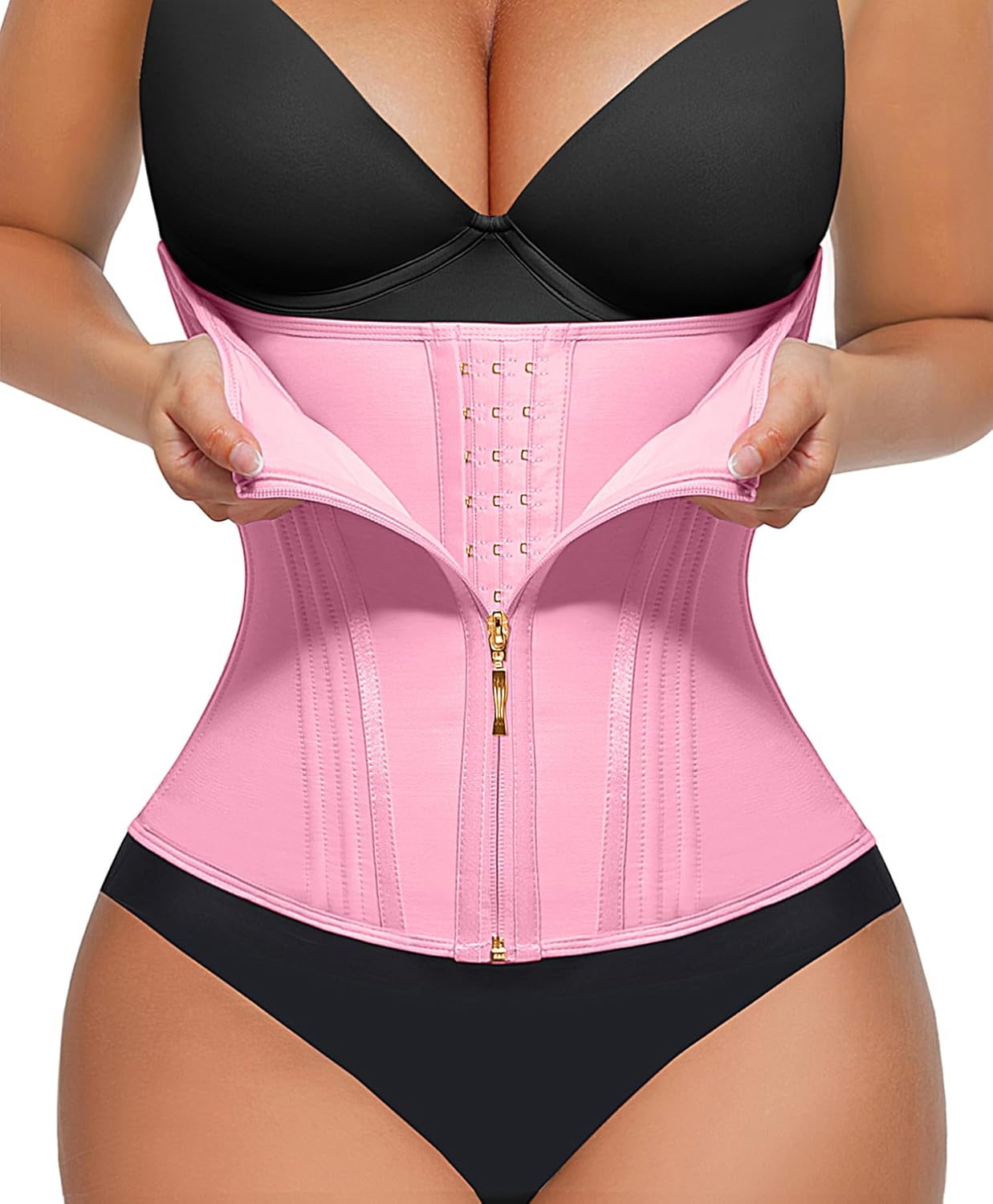 FeelinGirl Waist Trainer for Women Tummy Control Corset Waist Cincher Body Shaper Sport Workout Fajas Postpartum Zipper
