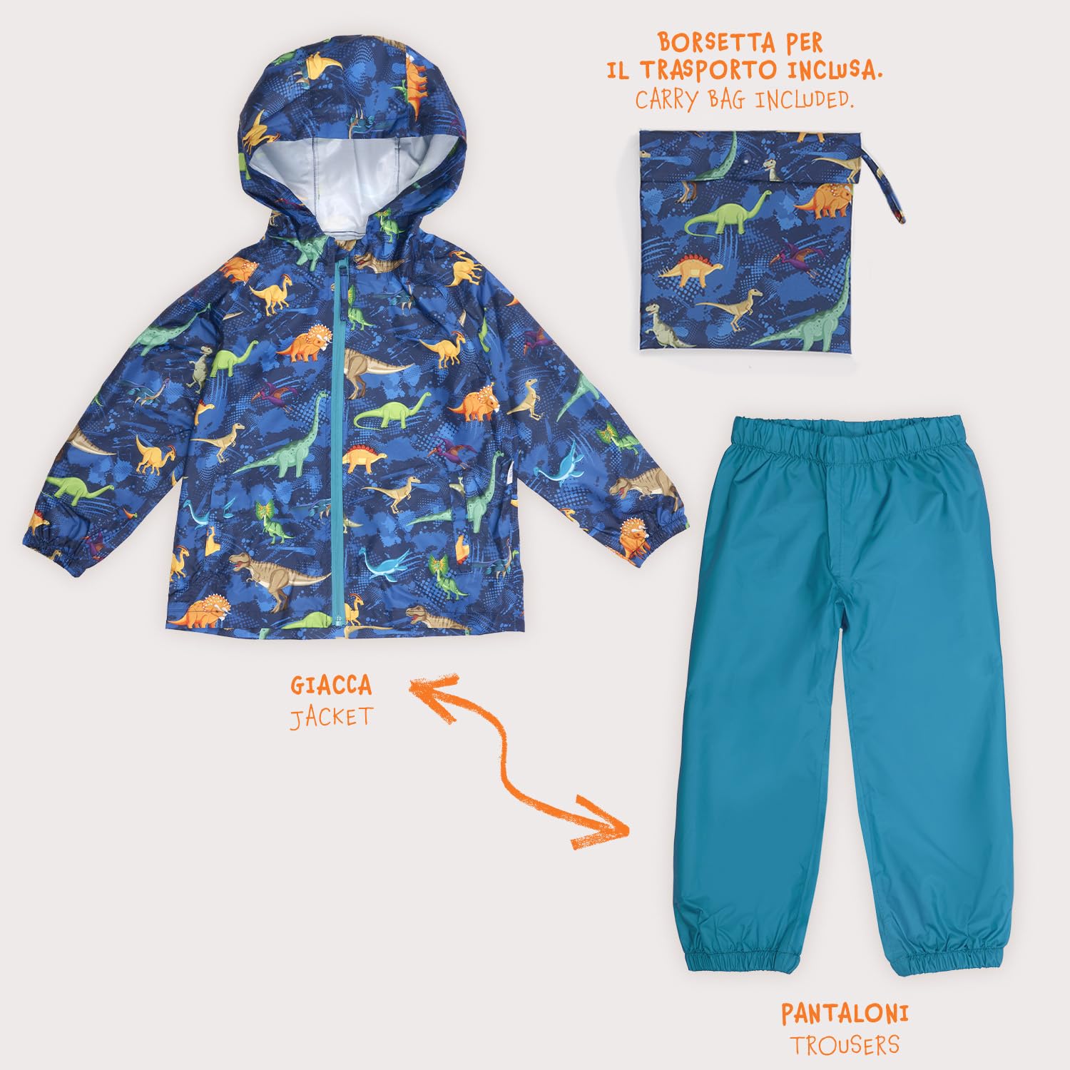 Veste Imperméable et Pantalon de Pluie Enfant - Combinaison de Pluie Légère 2 Pièce Fille Garçon - Manteaux Vetements Impermeable avec Capuche