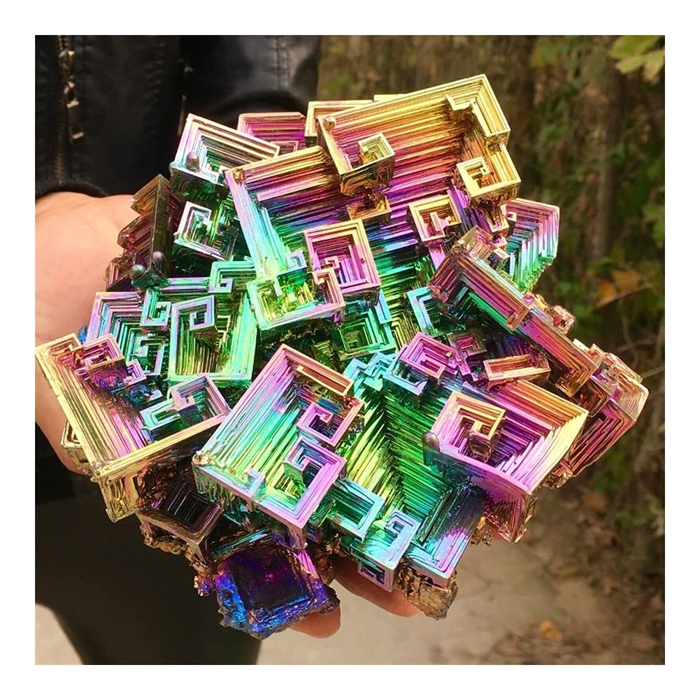 Gesundheit & Haushalt Bismuth Kristalle Bismuth Bi Metall Kristall Regenbogen Helles Metall Mineral Specimen Original Natur Kunstwerk Dekorativer Artikel (Größe: 160-200g)