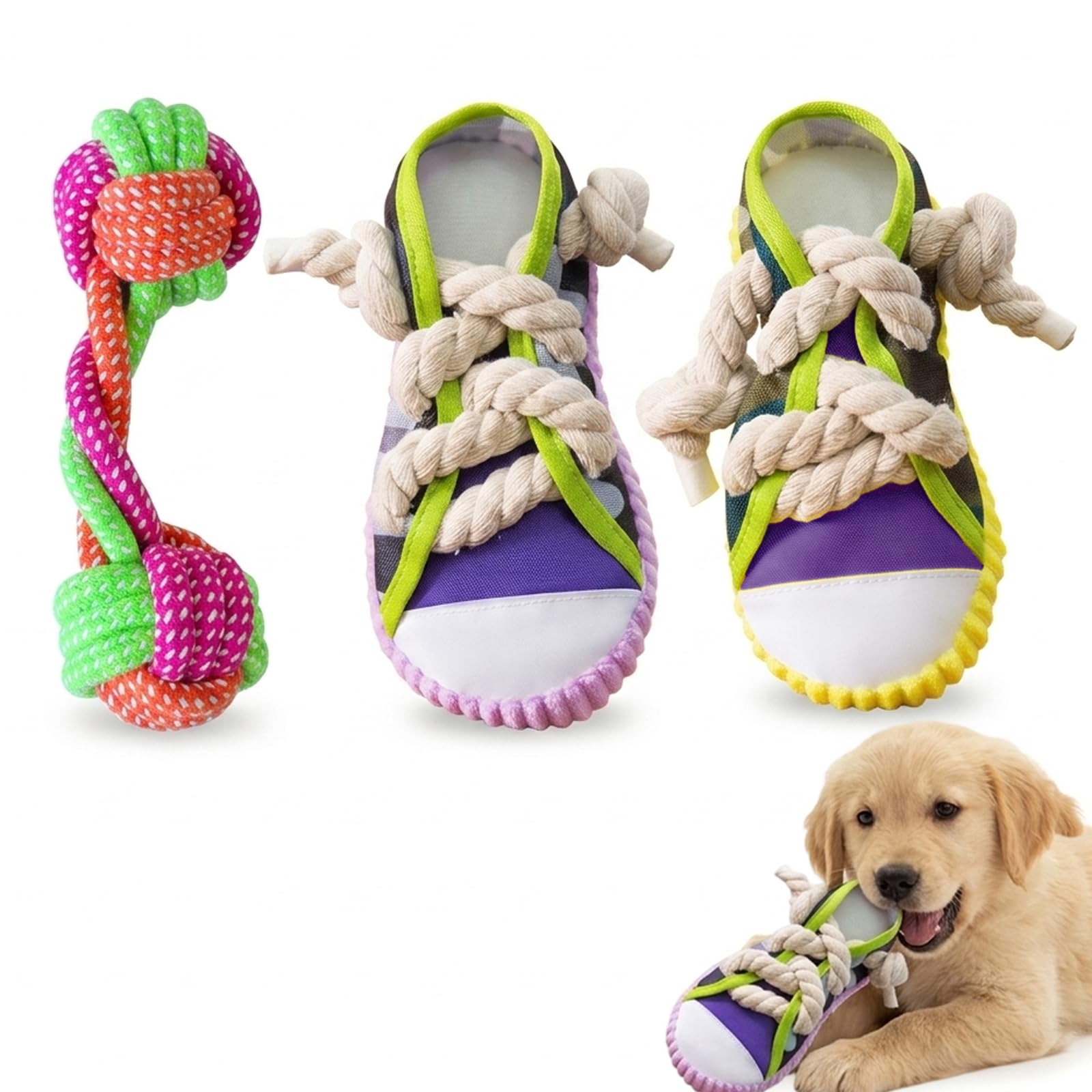 dienjason 3Pcs Puppy Ornament, Puppy Teething Ornament, Puppy Chew, Interactive Puppy Teething and Play Time